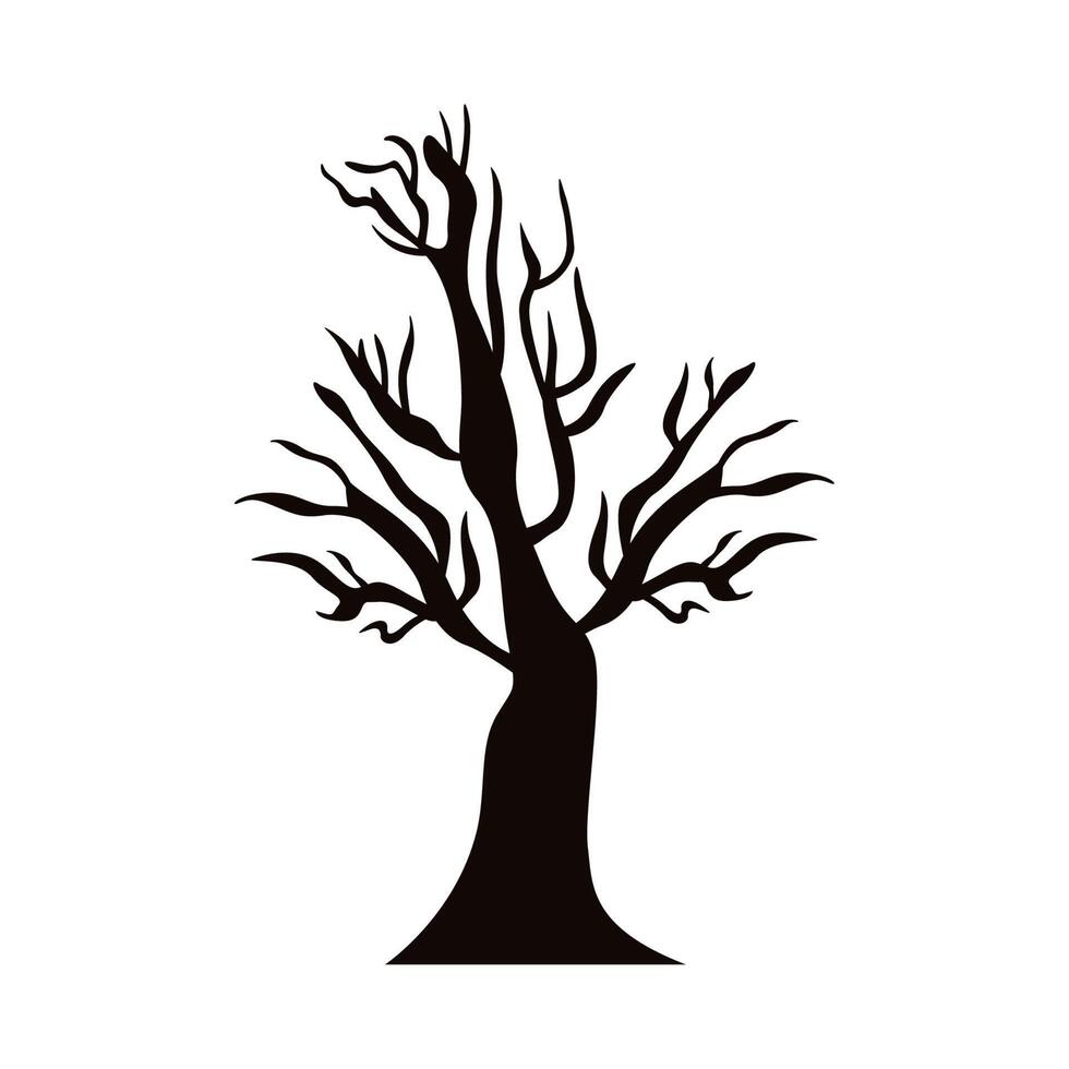 dry tree silhouette vector