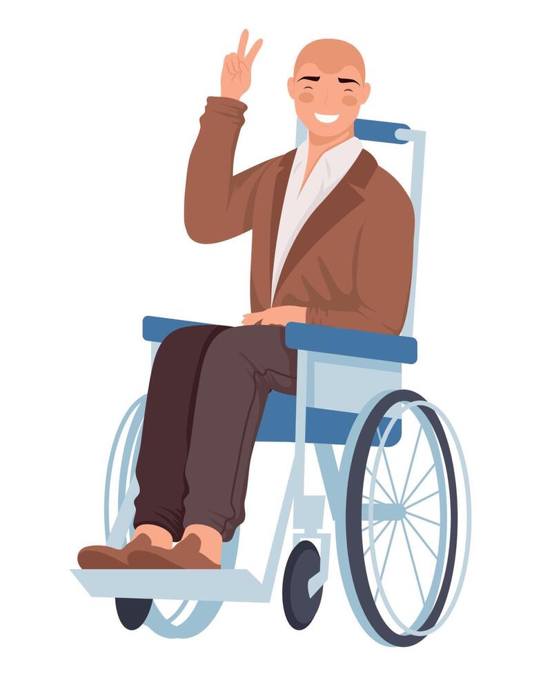 disabled man in wheelchair vector