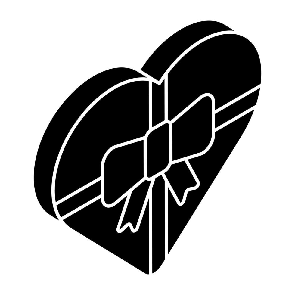 An icon design of heart gift box vector
