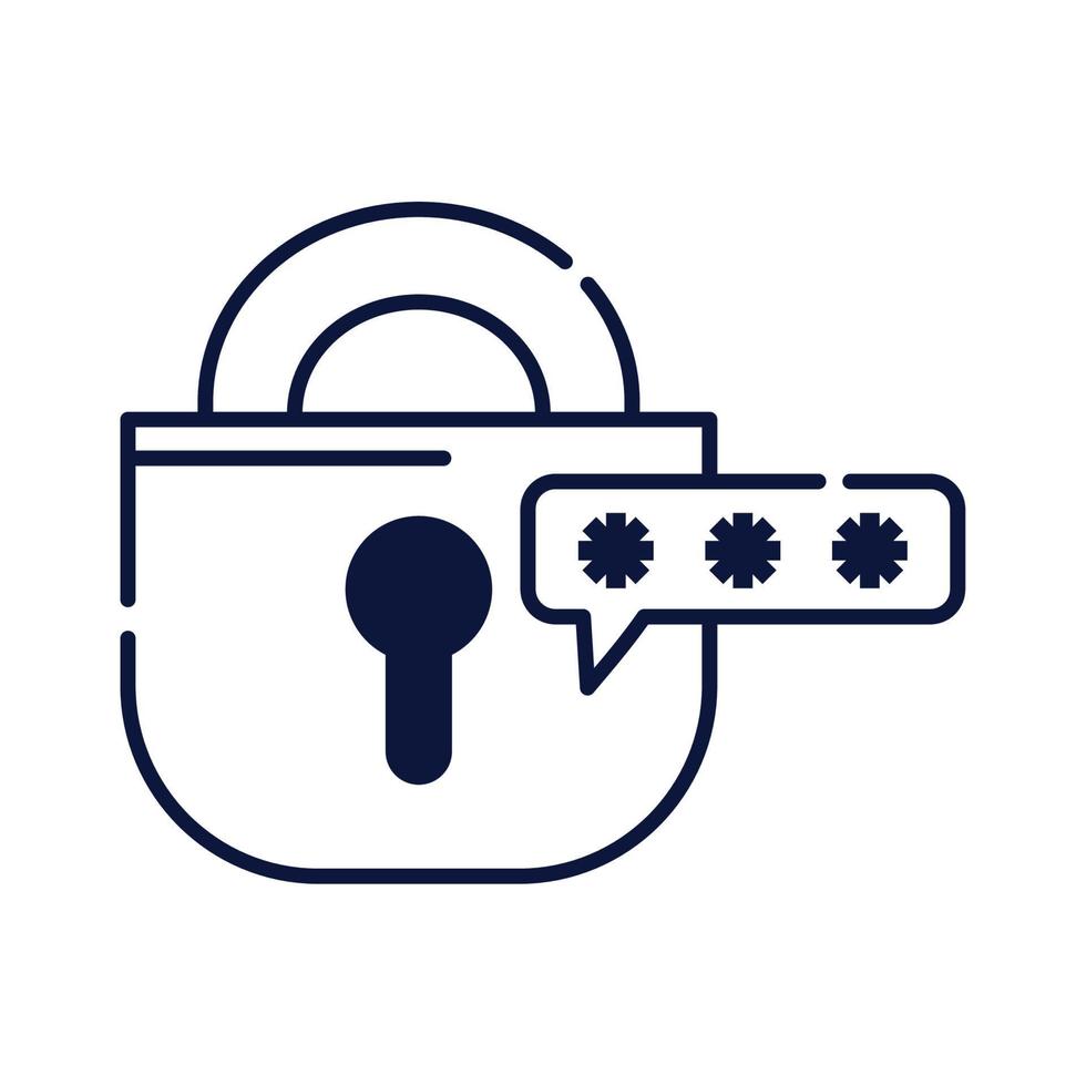 padlock and password vector