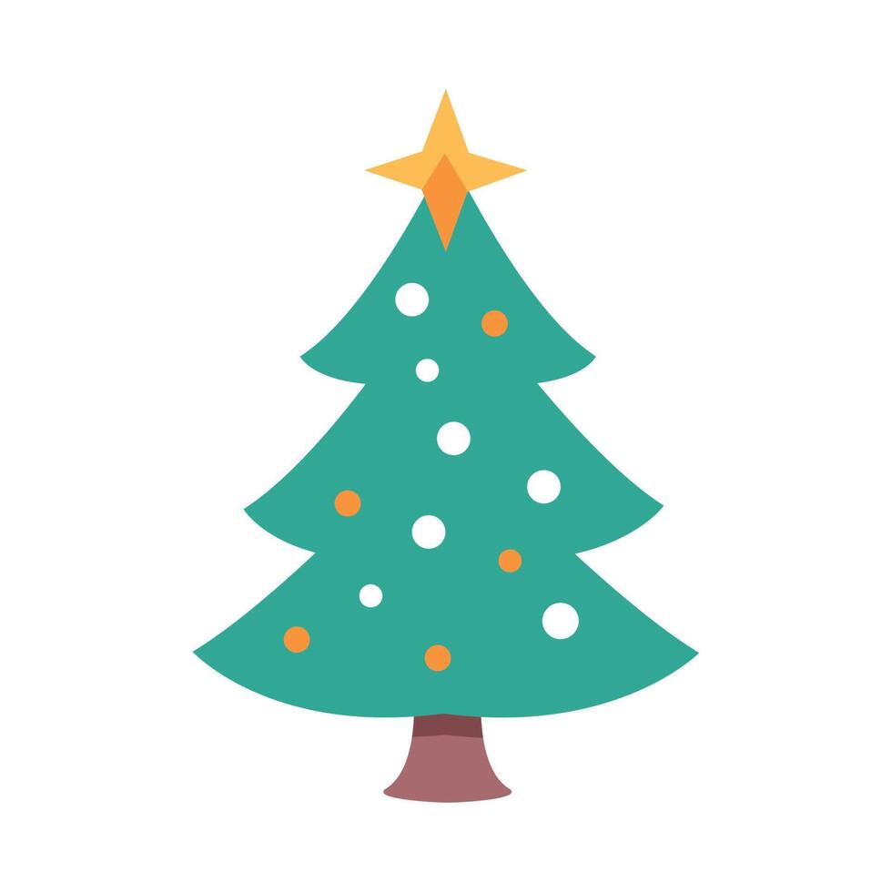 christmas green pine tree vector
