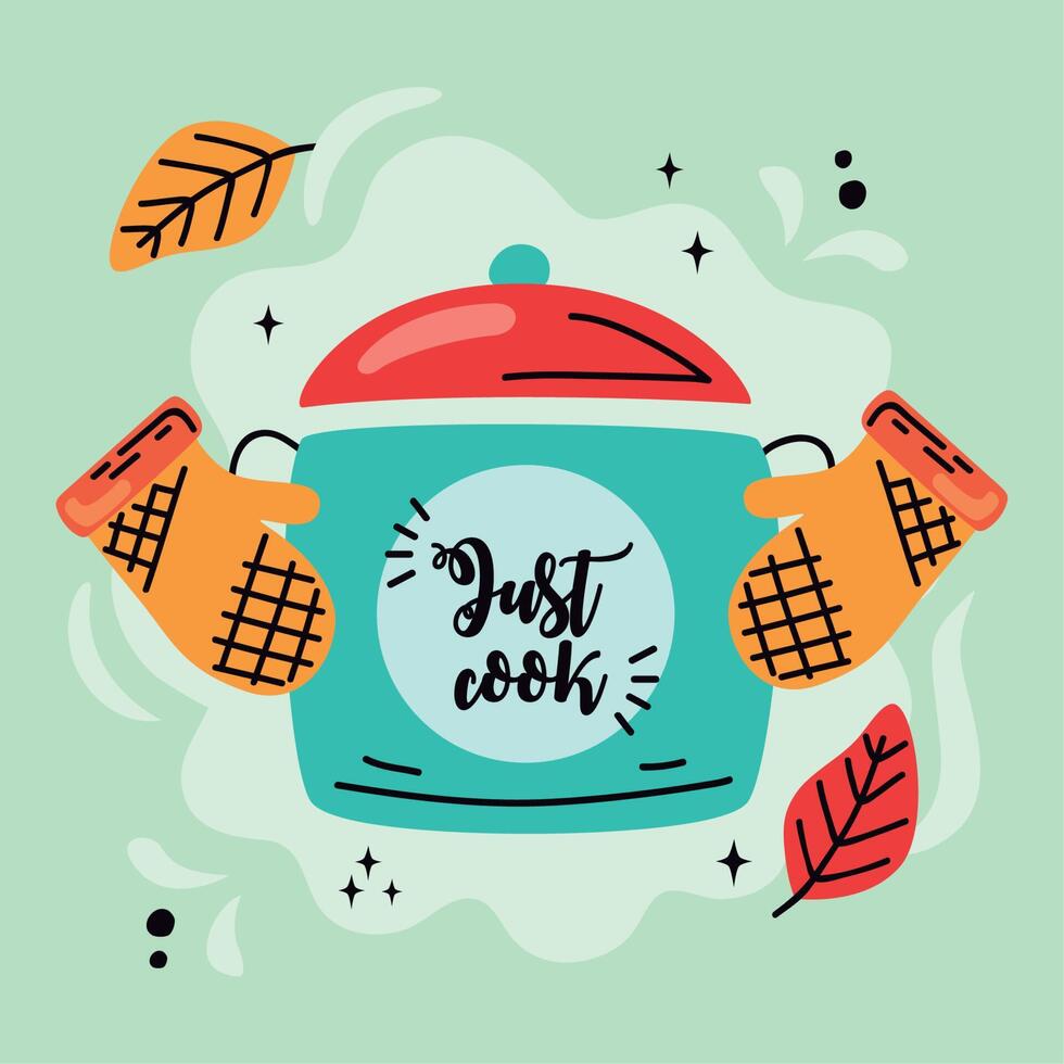 just cook lettering vector