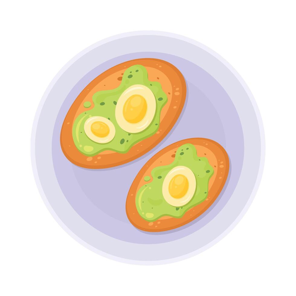 pan tostado con huevos vector