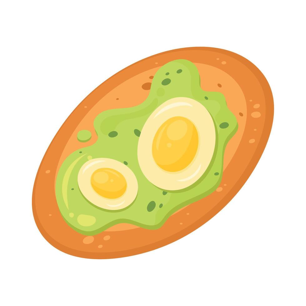 tostadas de pan y huevos vector