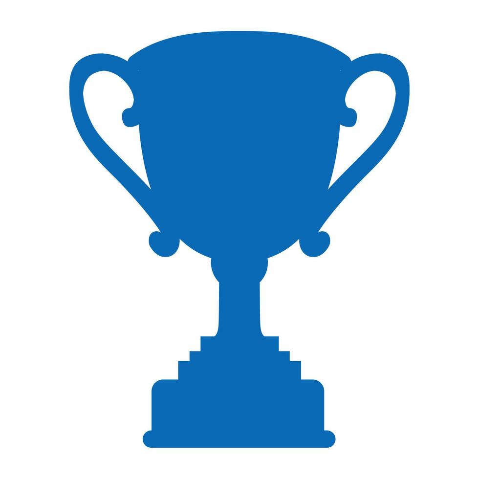 blue trophy cup award vector