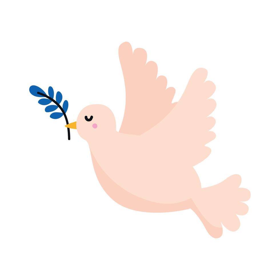 dove with olive branch vector