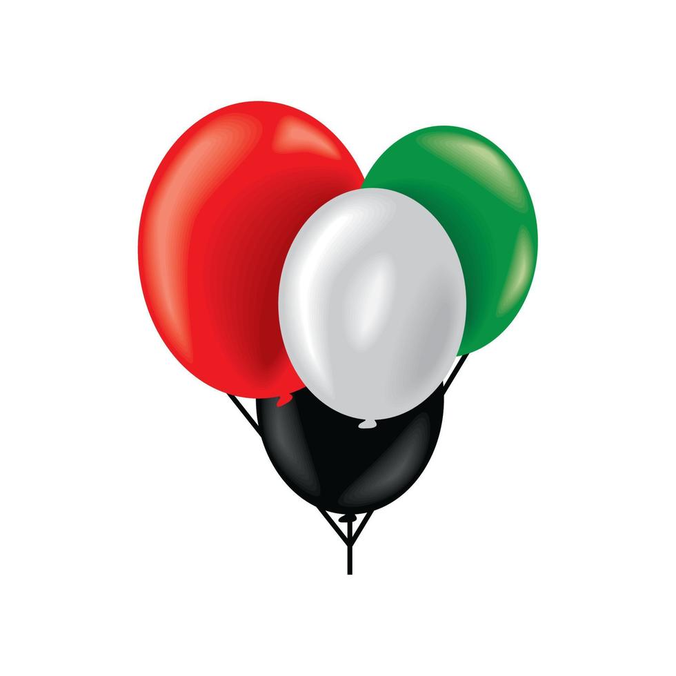 balloons with UAE flag color vector