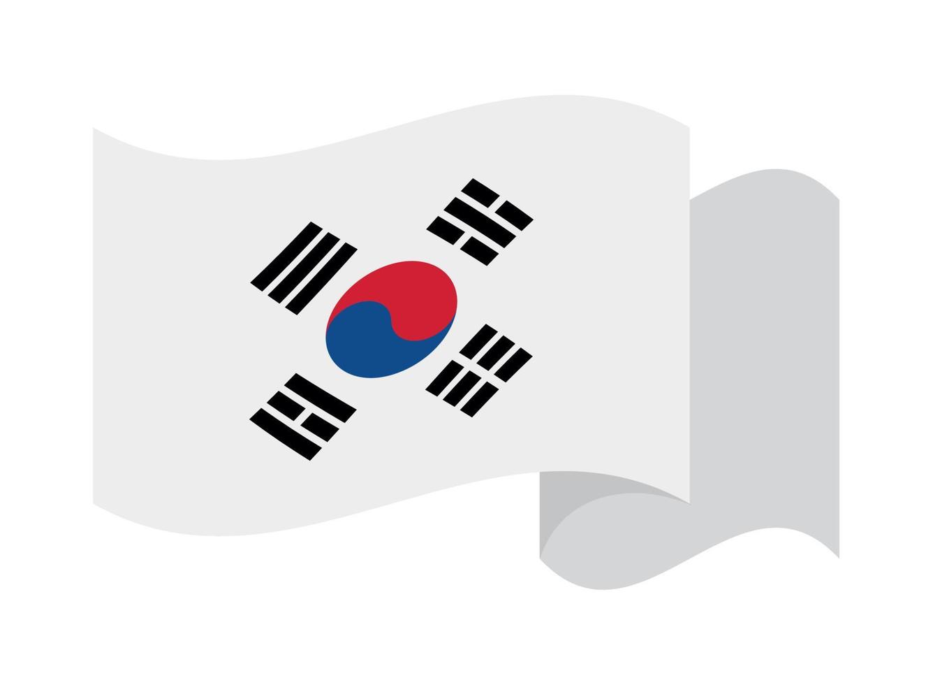waving flag of Korea vector
