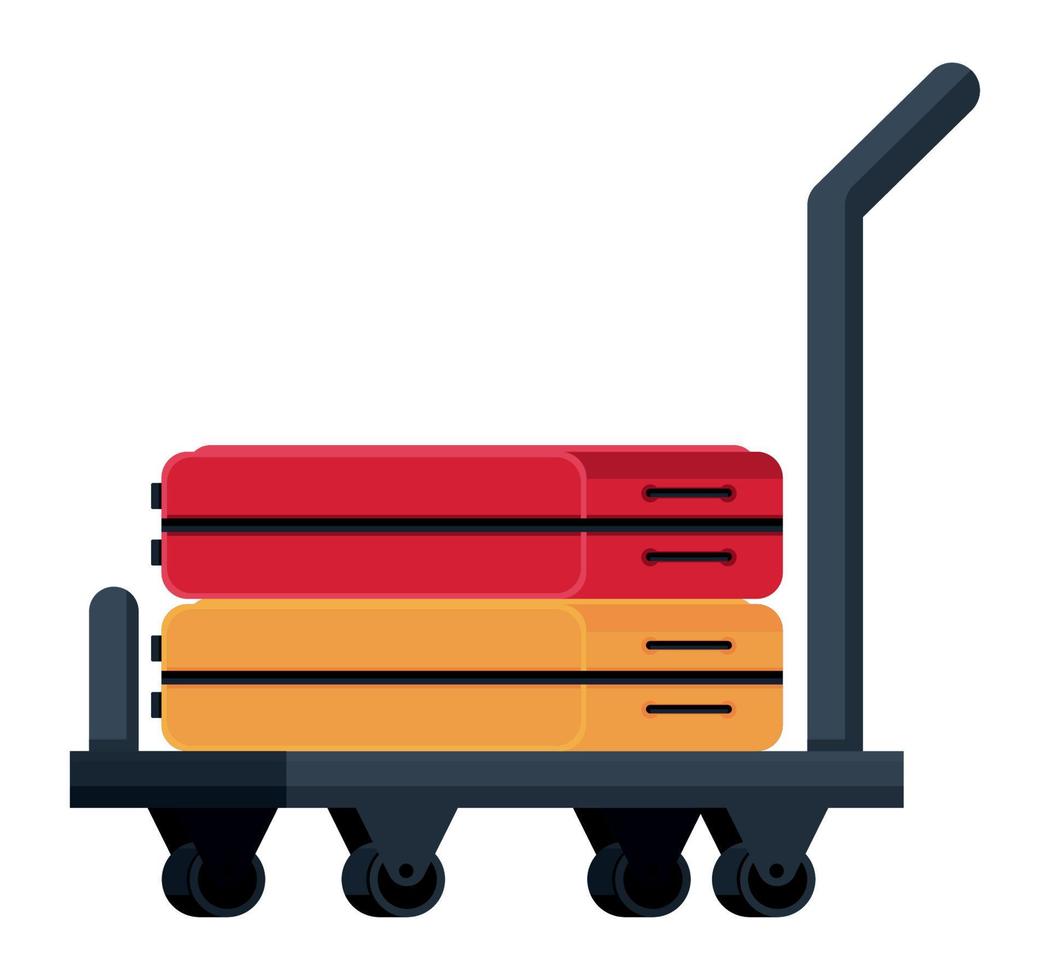 handcart with baggage vector