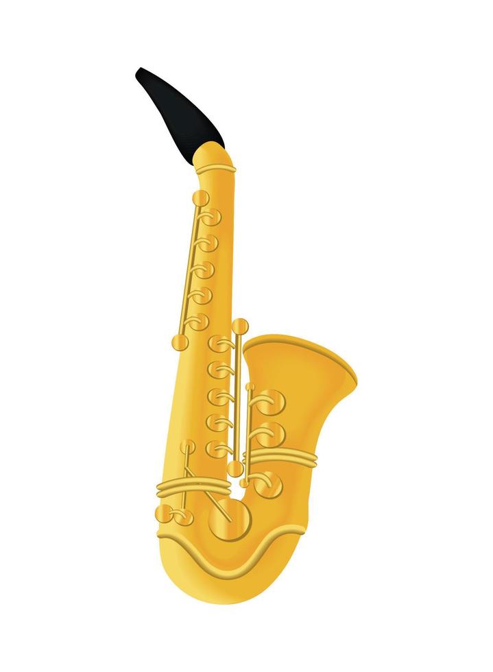 instrumento musical de saxofón vector
