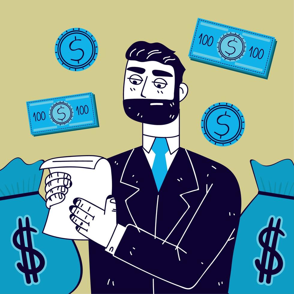 businessman with paperwork vector
