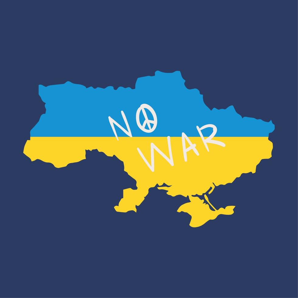 Ukraine no war, country map vector