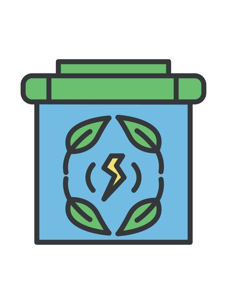 icono de ecología de energía de batería vector