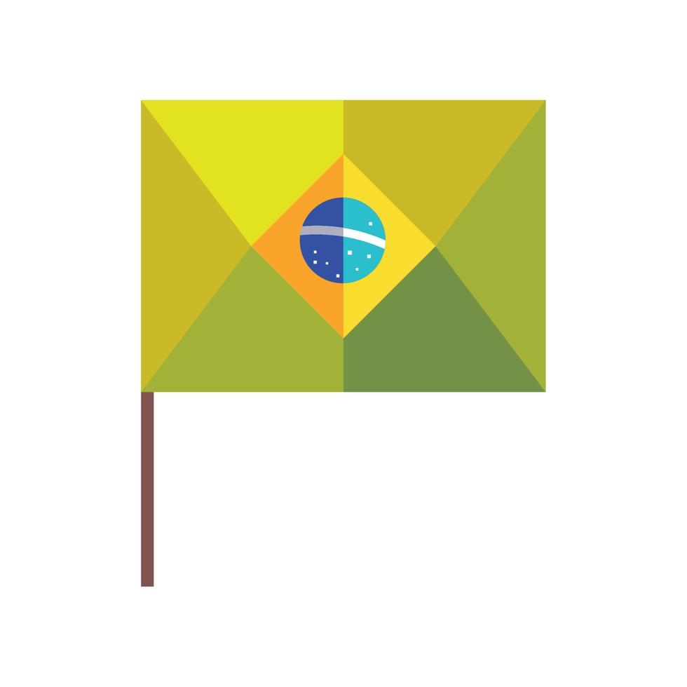 bandera, de, brasil, geométrico, icono vector