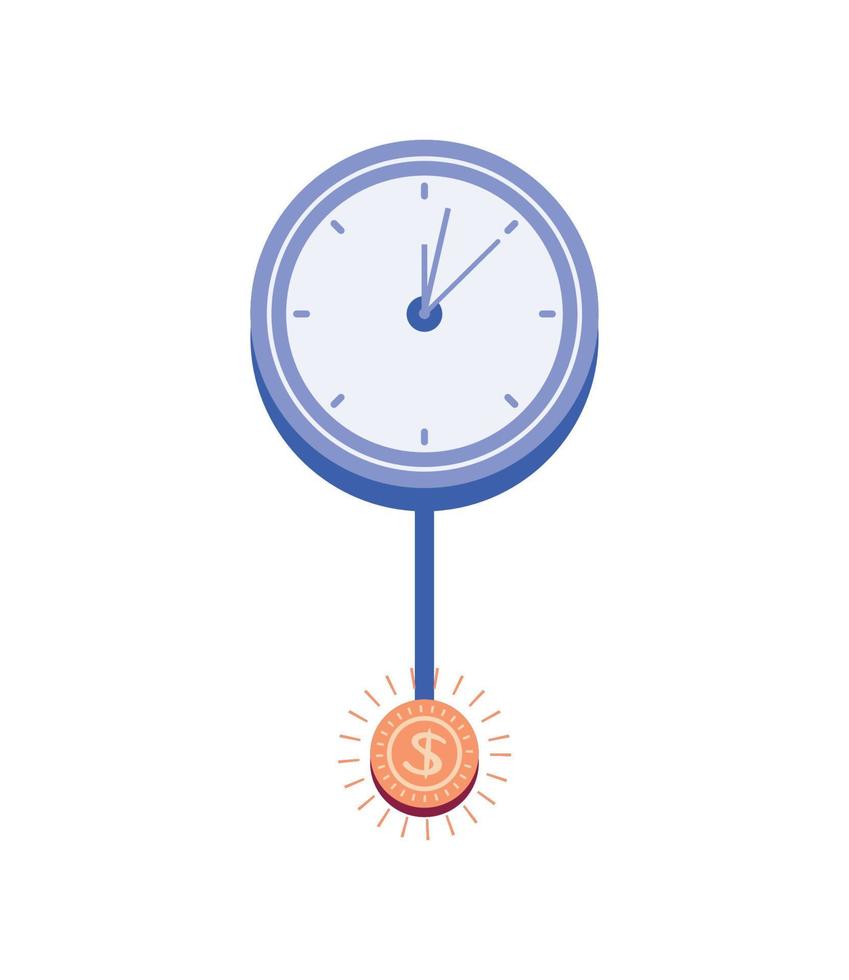 time clock with pendulum vector
