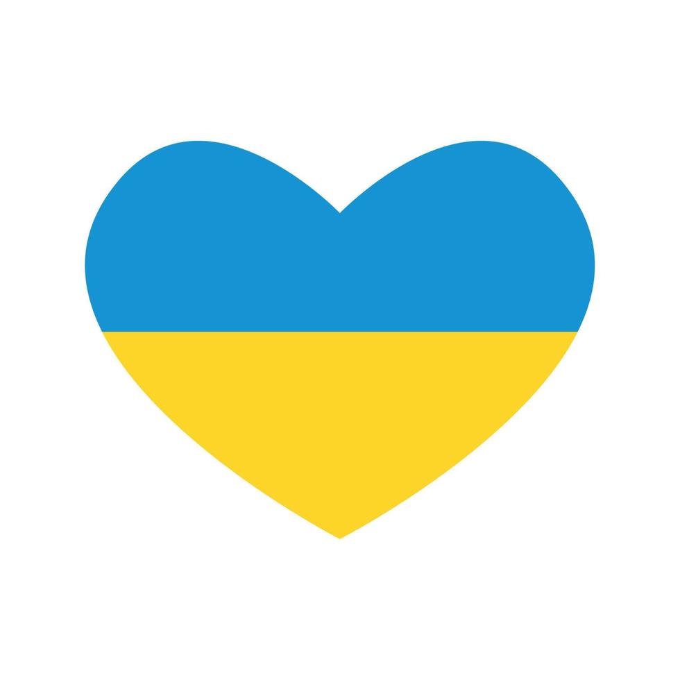 Ukraine no war, flag in heart vector