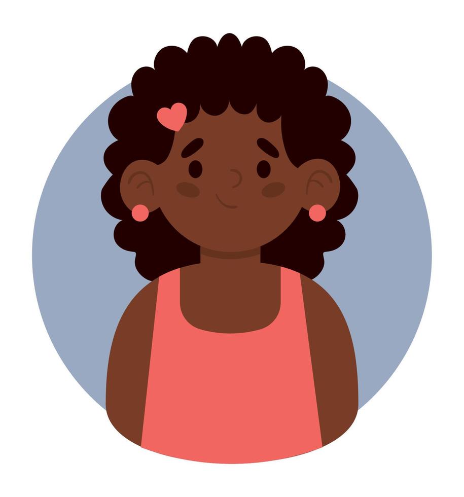 afro american girl avatar vector