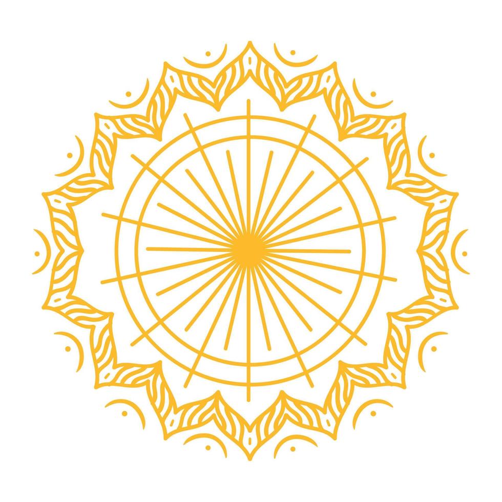 gold mandala ornament vector
