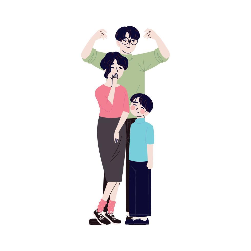 Korean happy family vector