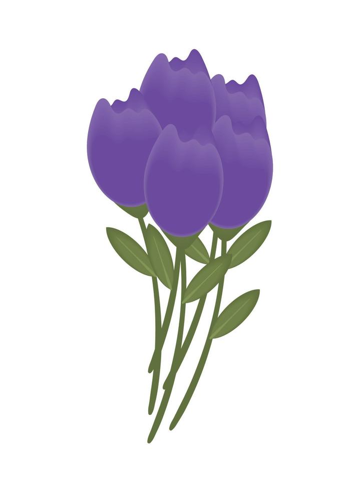 icono de flor morada vector