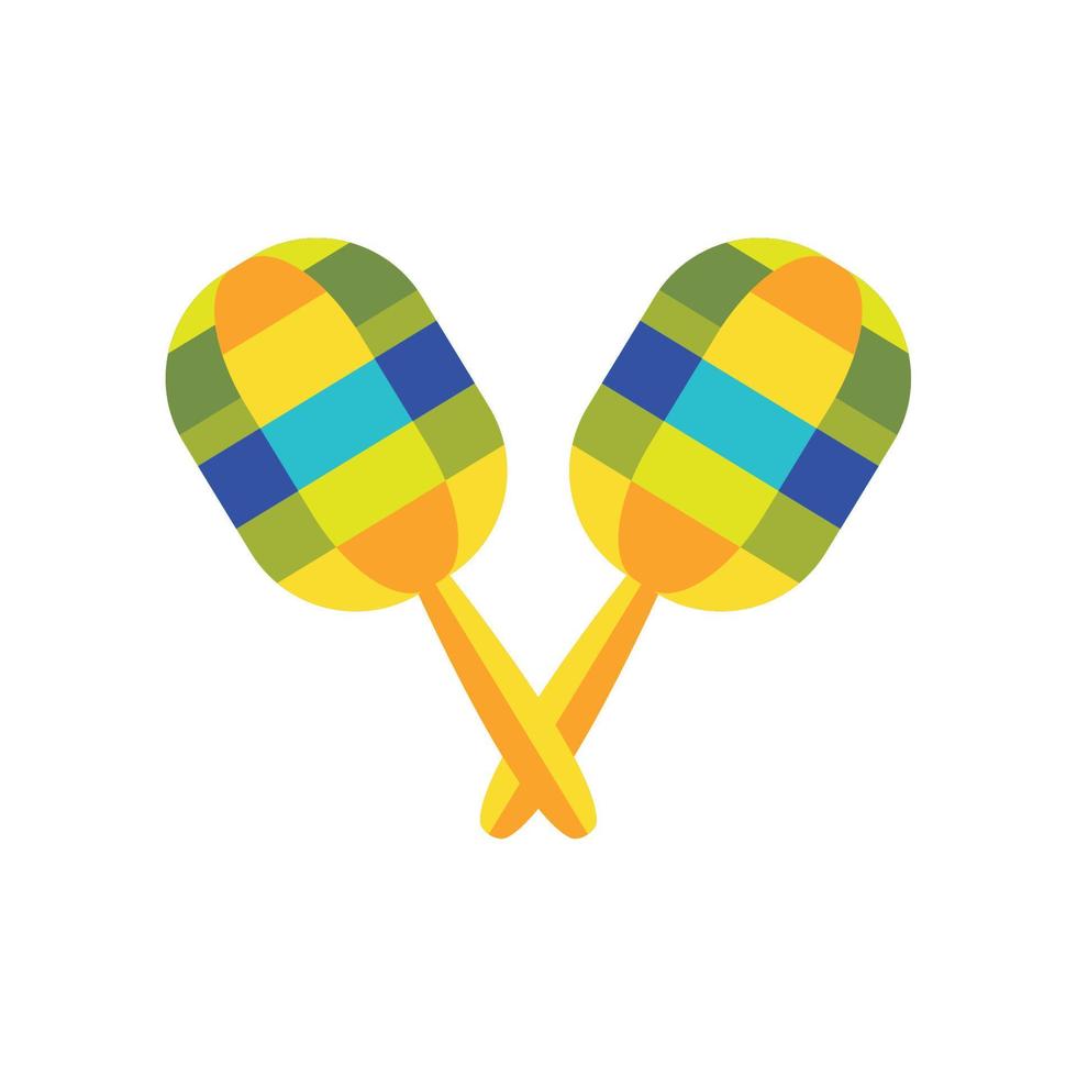 maracas geometric icon vector