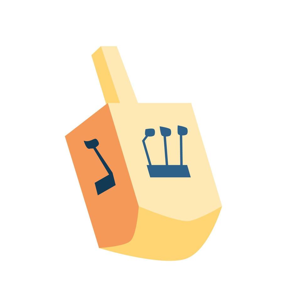dreidel toy hanukkah icon vector