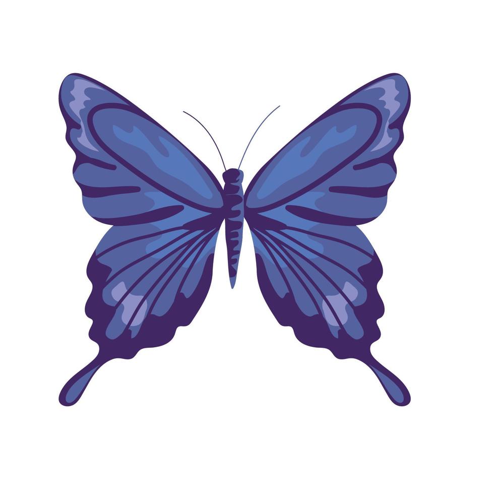 icono de mariposa plana vector