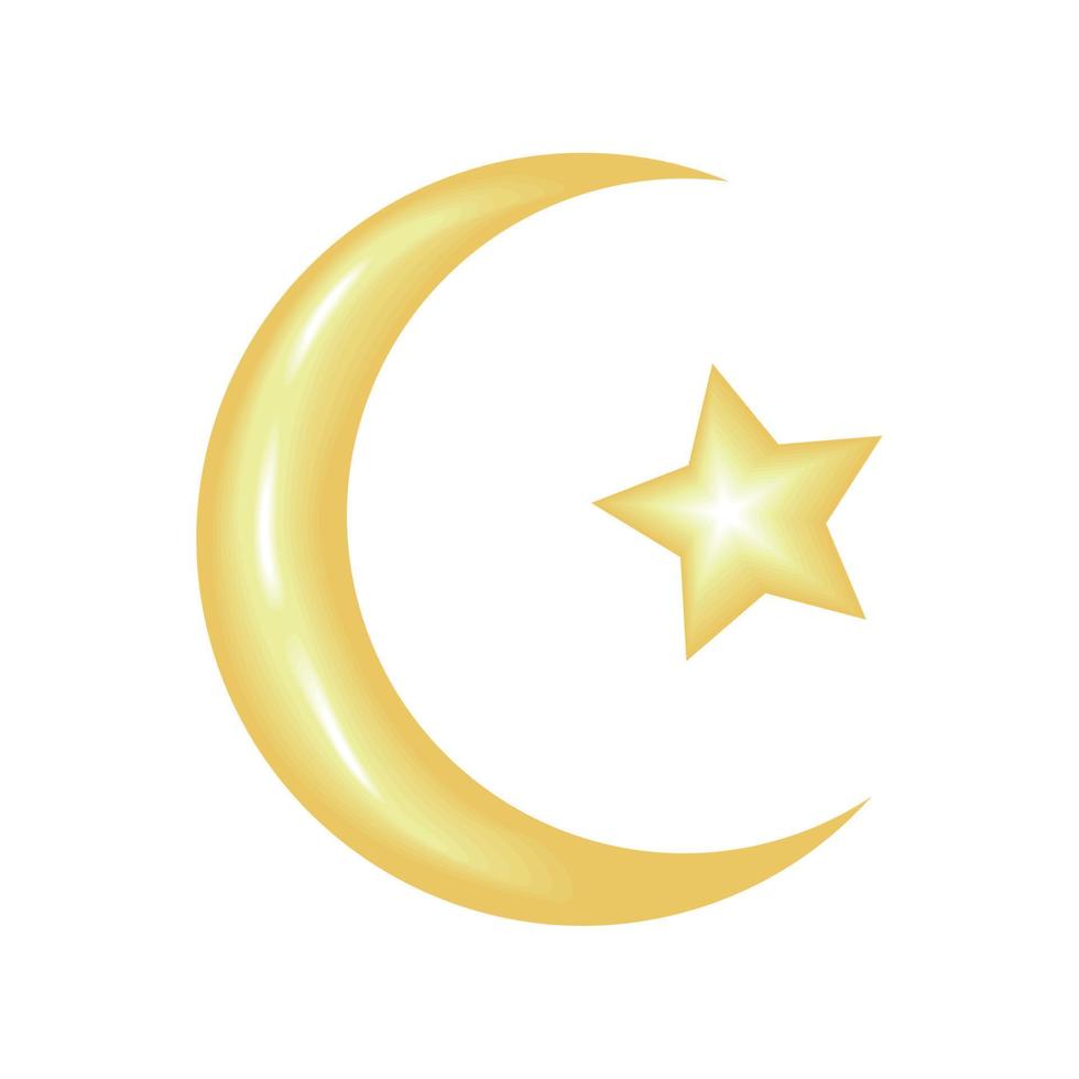muslim moon and star vector