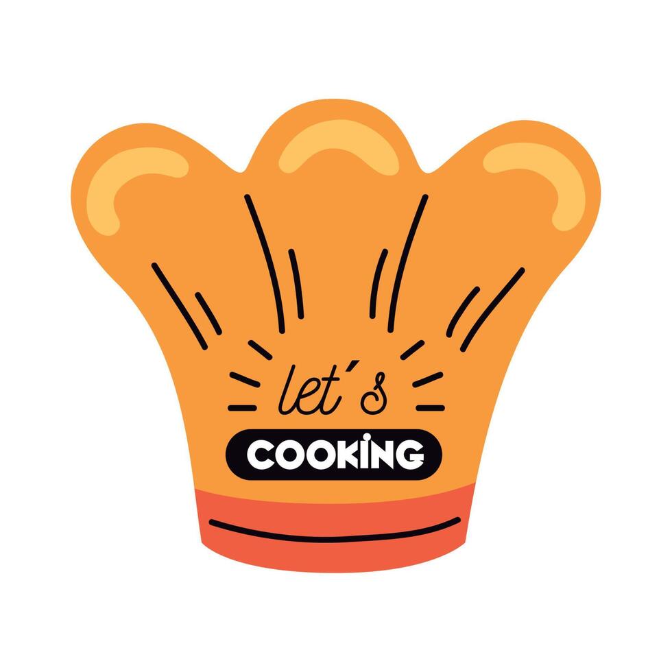 lets cooking lettering vector