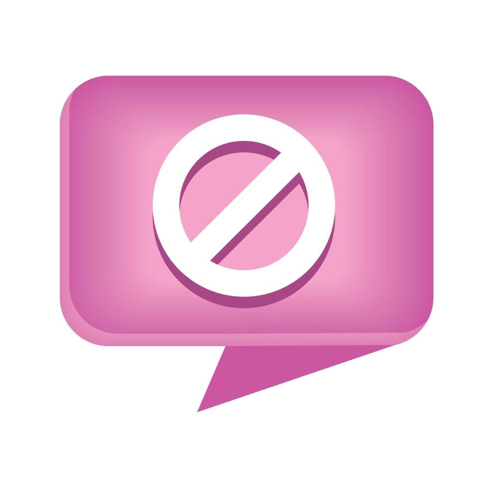 speech bubble with stop signal vector