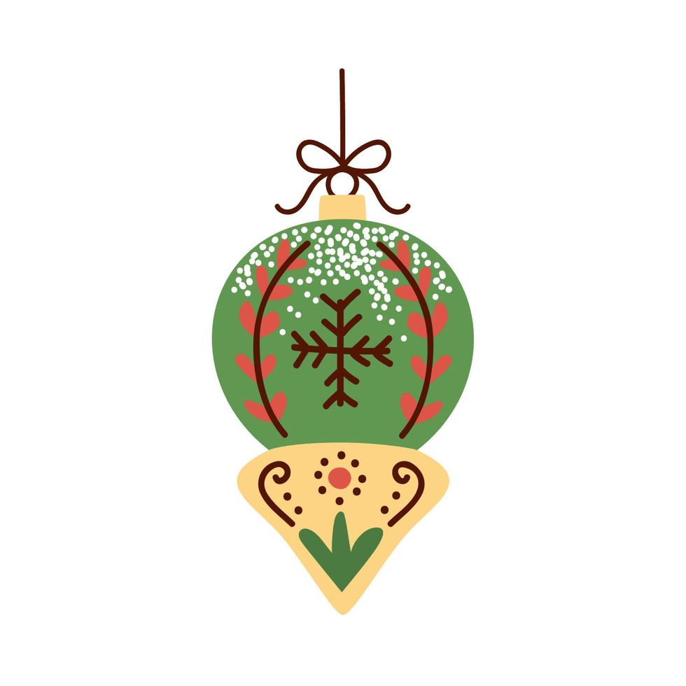 feliz navidad bola verde vector