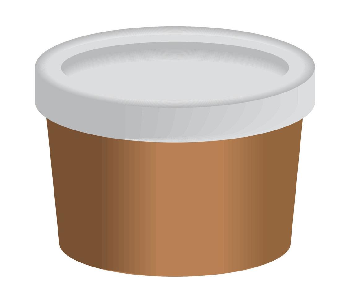 round container eco packaging vector