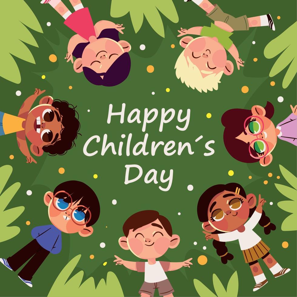 happy Childrens Day poster vector