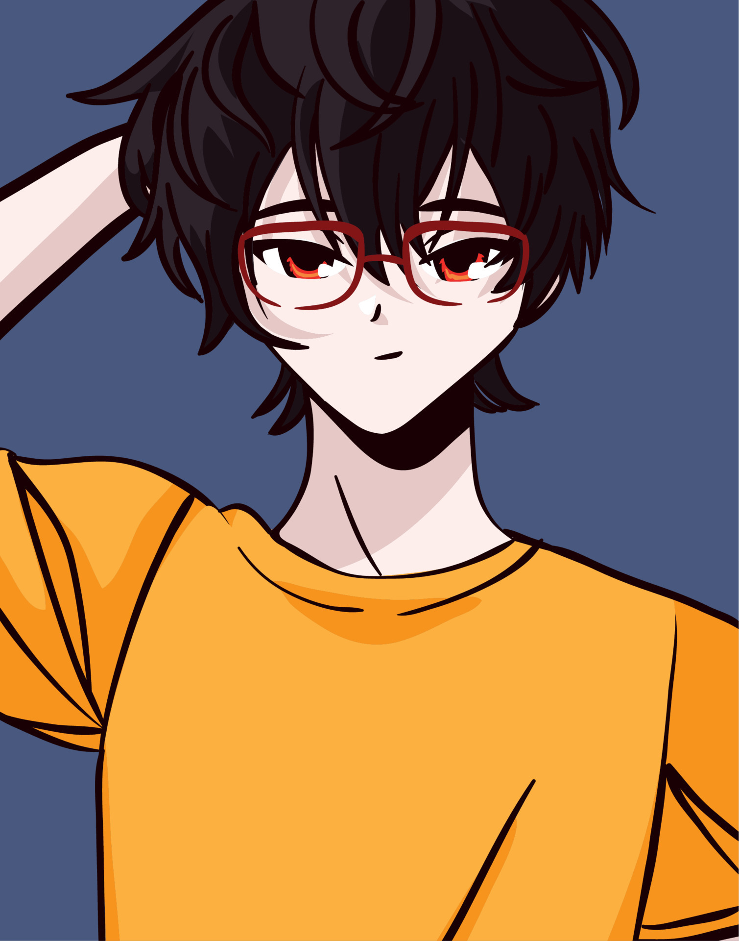 anime boy with glasses 13816604 Vector Art at Vecteezy