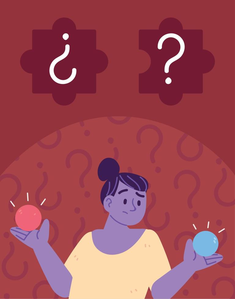 woman decides difficult choice vector