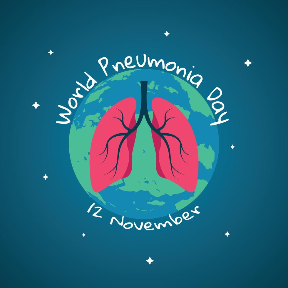 illustration design commemorating world pneumonia day vector
