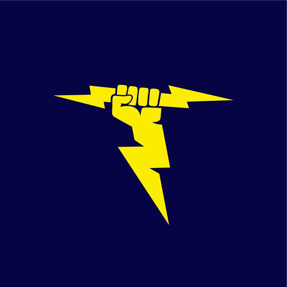 yellow thunders vector. Hand holding thunders vector. vector