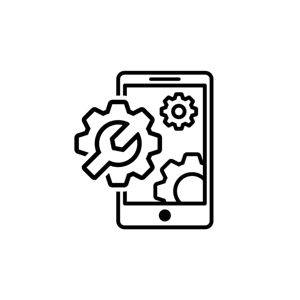 Mobile Service icon. Gear icon. Setting icon. 13816692 Vector Art at