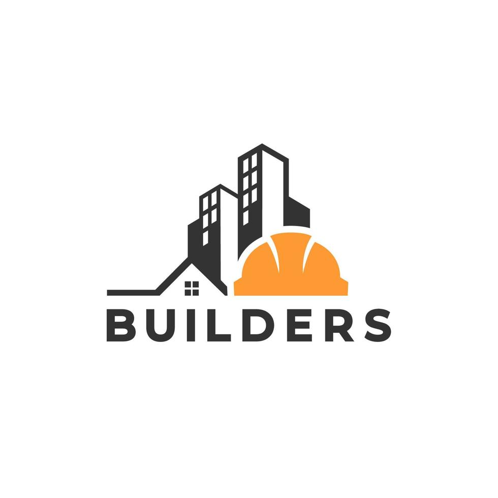 logotipo de edificios y arquitectura. vector del logotipo de los constructores. vectores inmobiliarios.