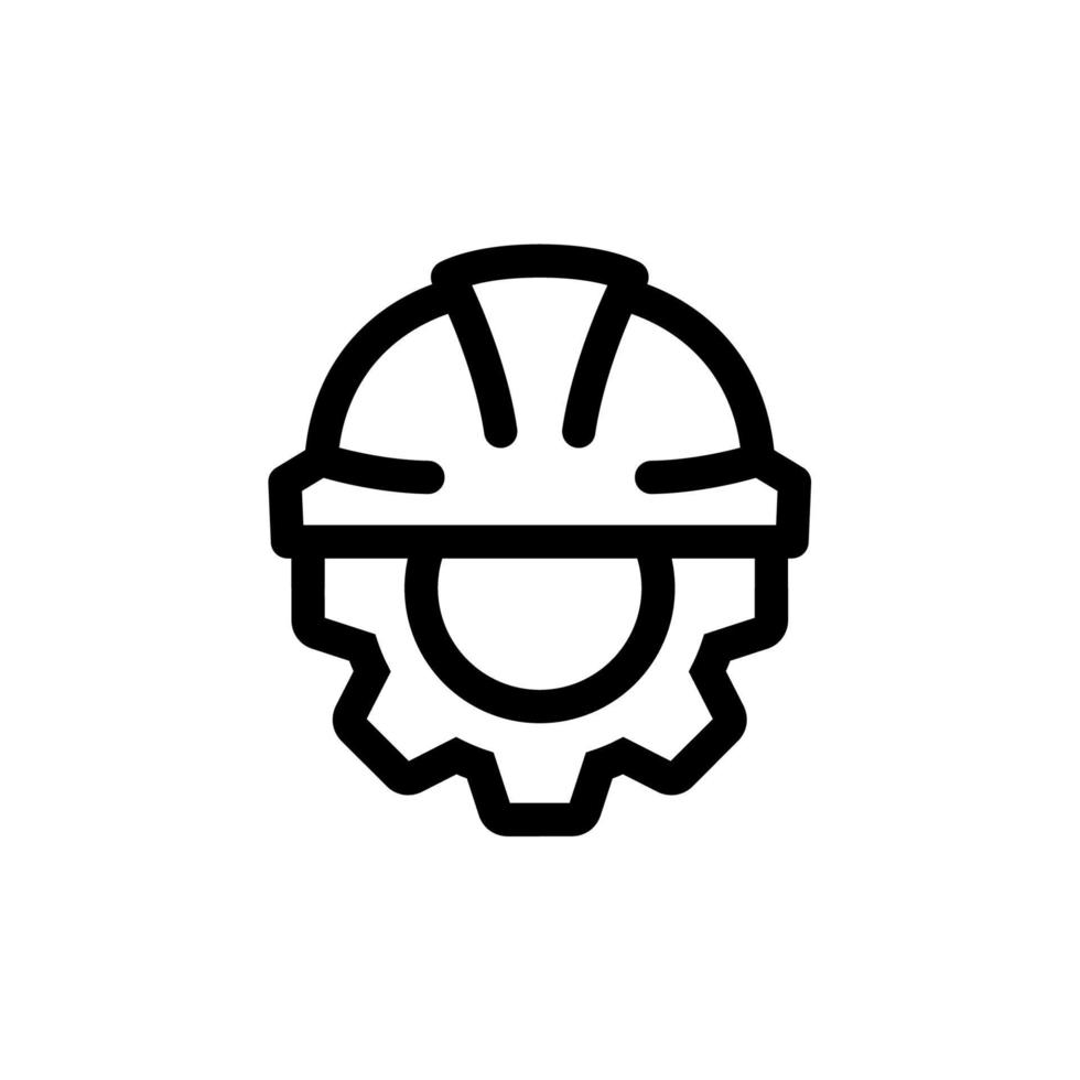 Safety engineer icon. Gear and helmet icon. vector