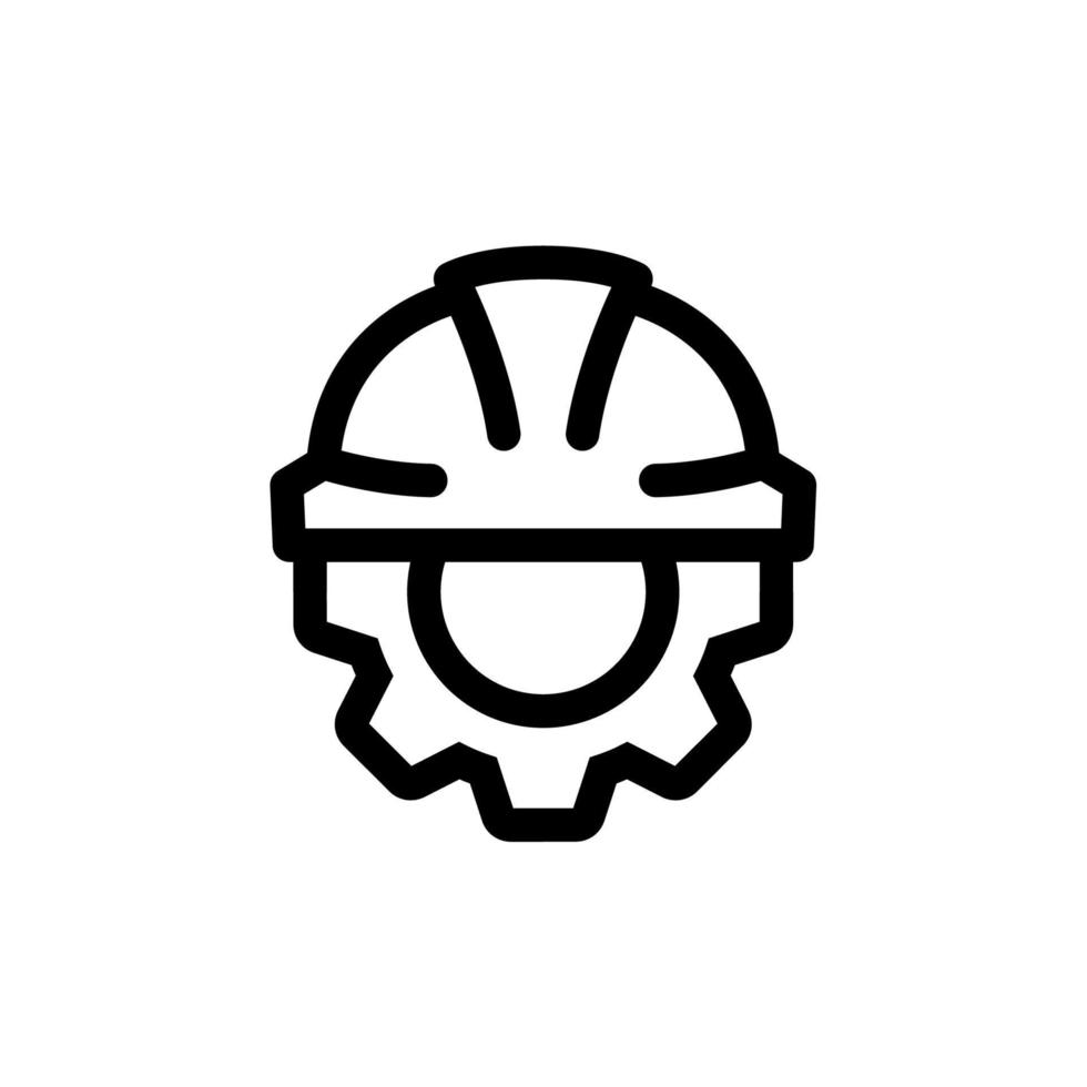 Safety engineer icon. Gear and helmet icon. vector