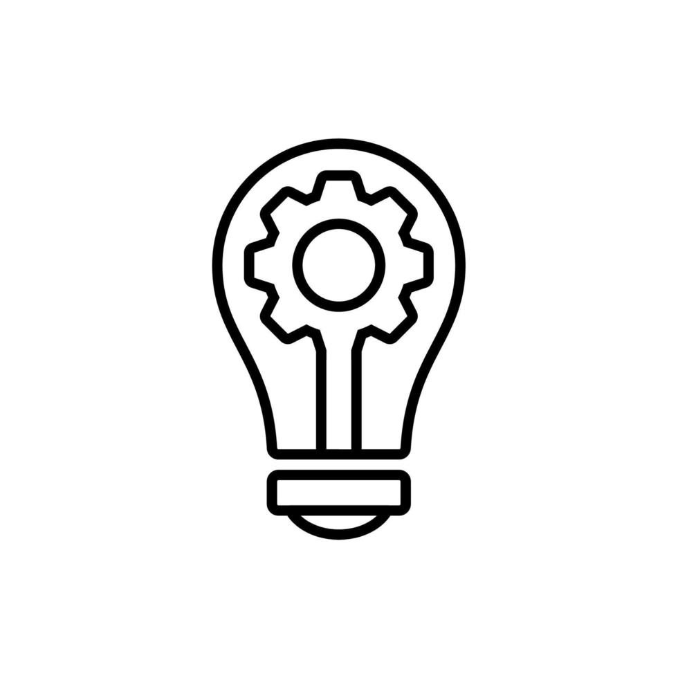 light bulb and cogwheel icon. creative work icon vector