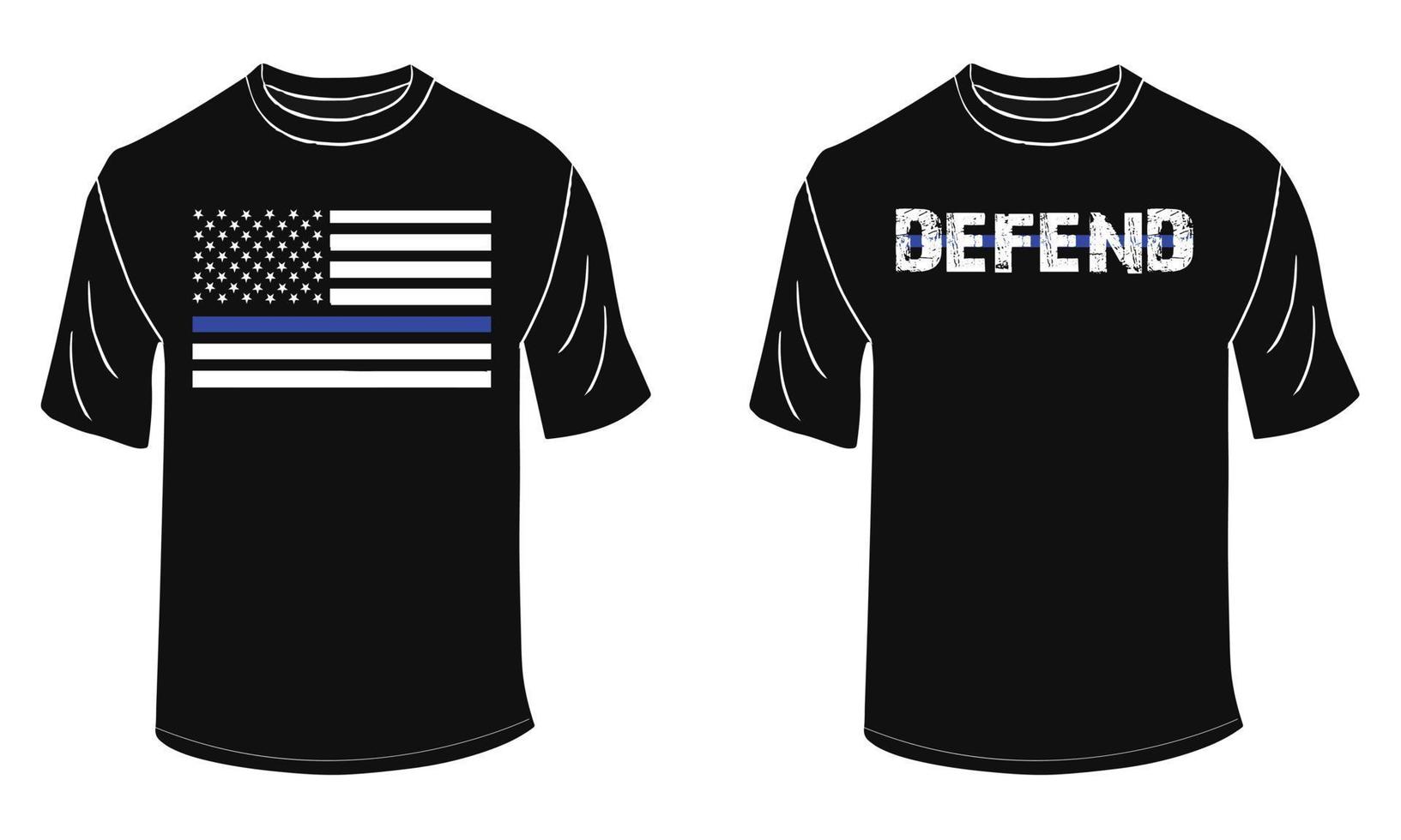 Defend T Shirt Design With Blue Line vector