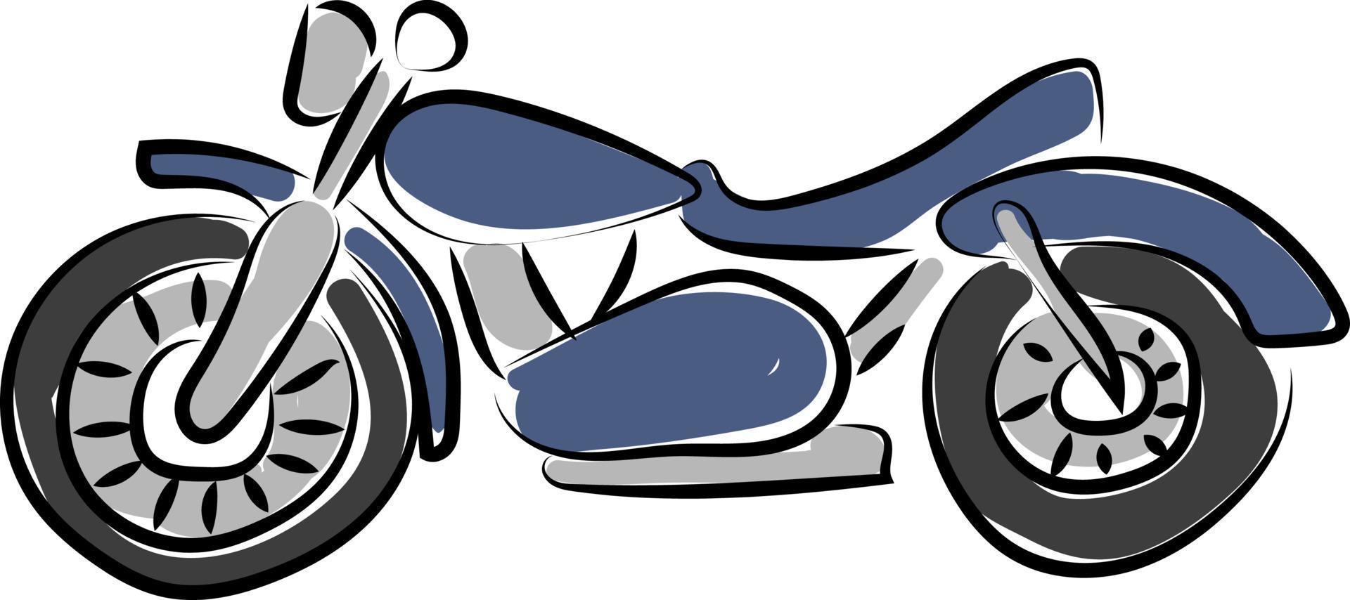 Blue motorcycle, illustration, vector on white background