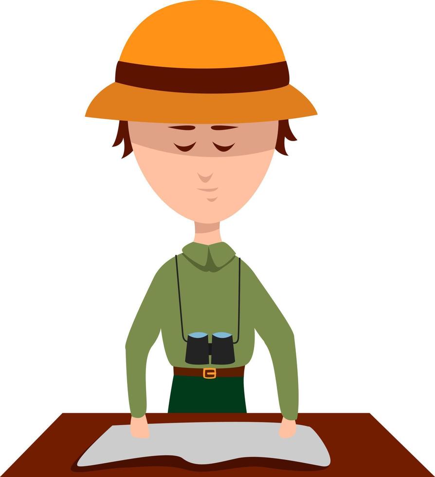 Archaeologist , illustration, vector on white background