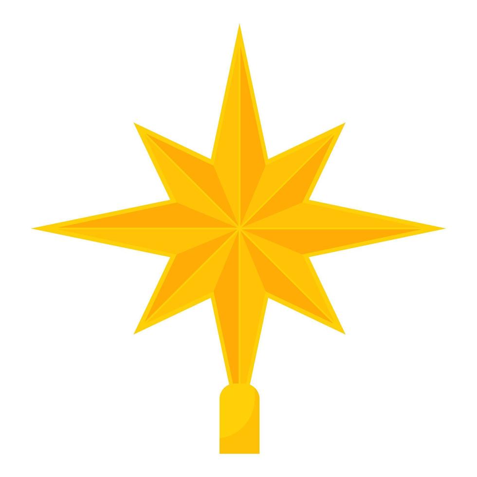 Christmas golden star for the Christmas tree. Vector illustration.