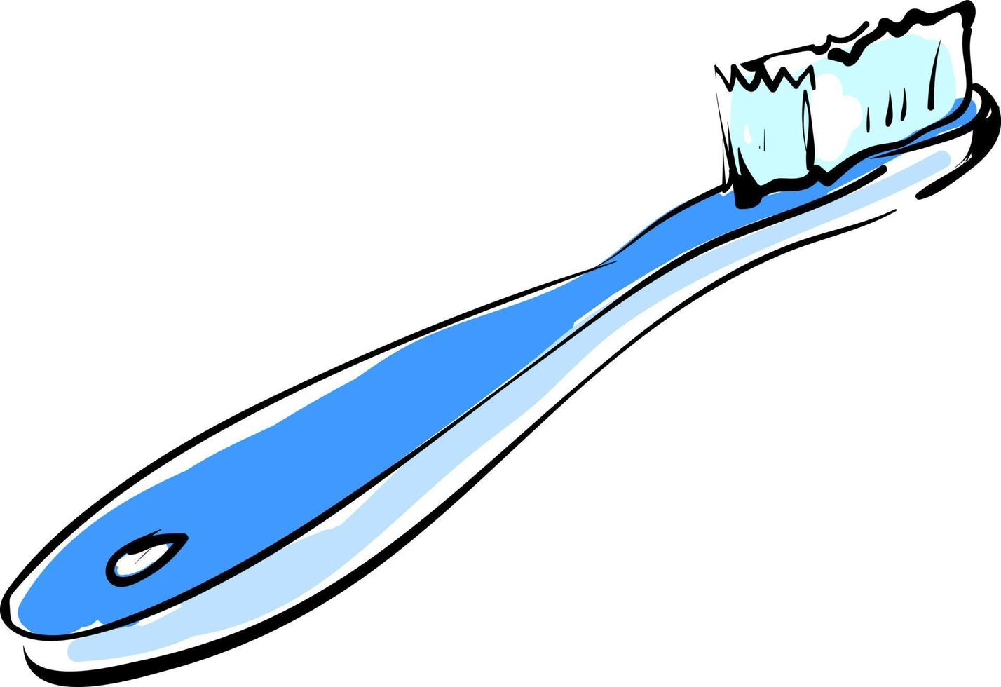 Blue toothbrush, illustration, vector on white background.