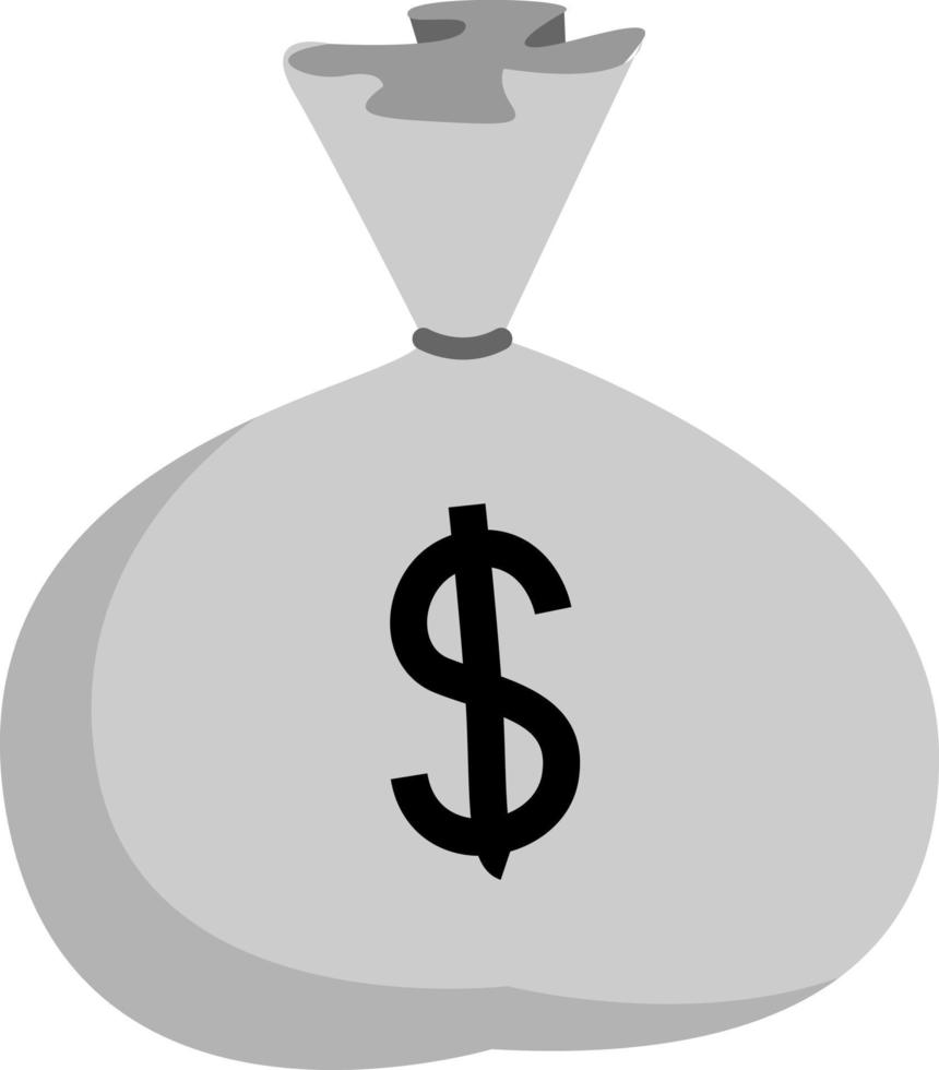 Money bag, illustration, vector on white background.