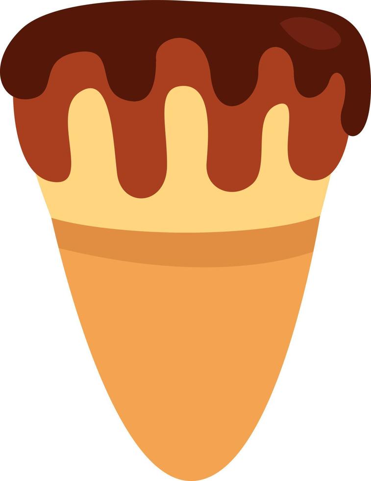 Yellow ice cream with toppings, illustration, vector on a white background.