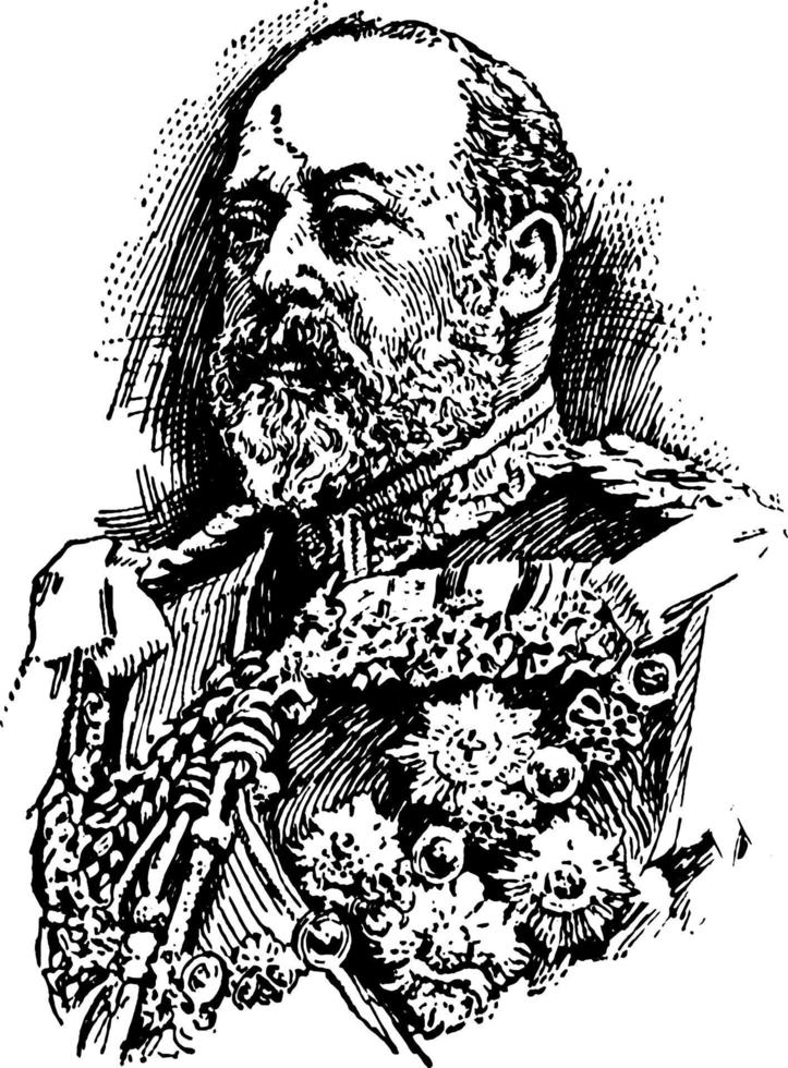 Edward VII, vintage illustration vector